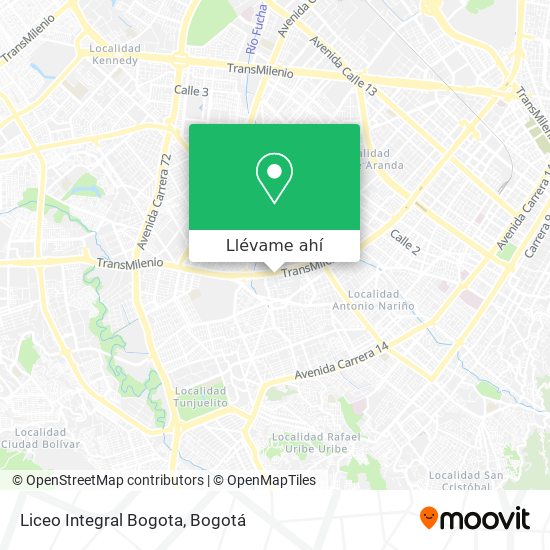 Mapa de Liceo Integral Bogota