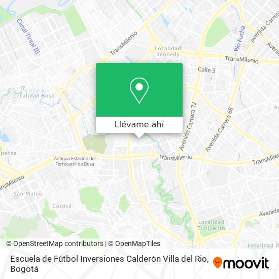 Mapa de Escuela de Fútbol Inversiones Calderón Villa del Rio