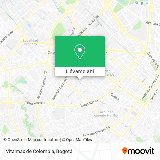 Mapa de Vitalmax de Colombia