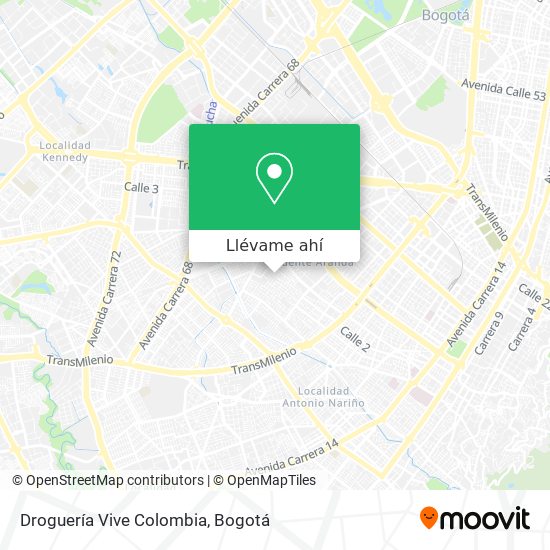 Mapa de Droguería Vive Colombia