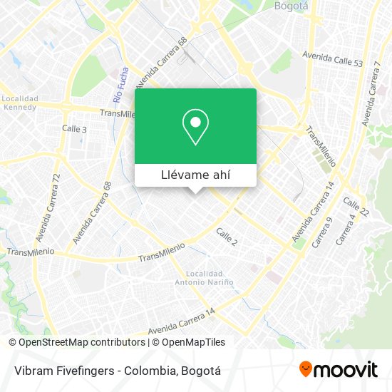 Mapa de Vibram Fivefingers - Colombia