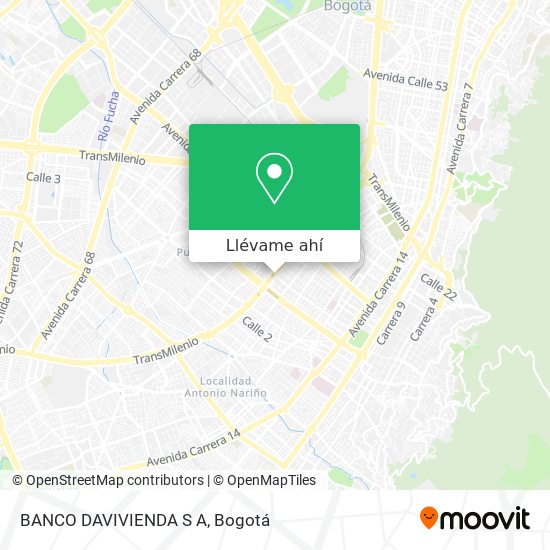 Mapa de BANCO DAVIVIENDA S A