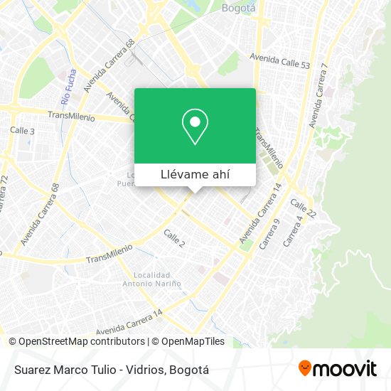 Mapa de Suarez Marco Tulio - Vidrios
