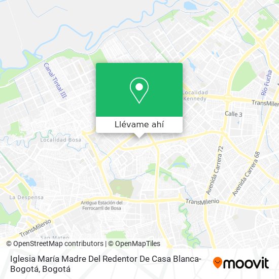 Mapa de Iglesia María Madre Del Redentor De Casa Blanca- Bogotá
