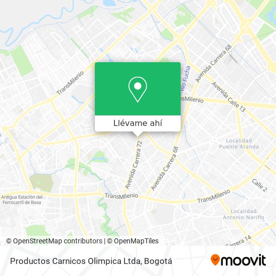 Mapa de Productos Carnicos Olimpica Ltda