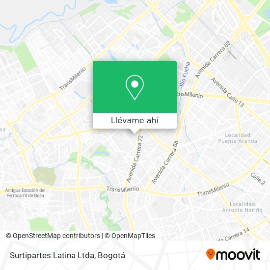 Mapa de Surtipartes Latina Ltda
