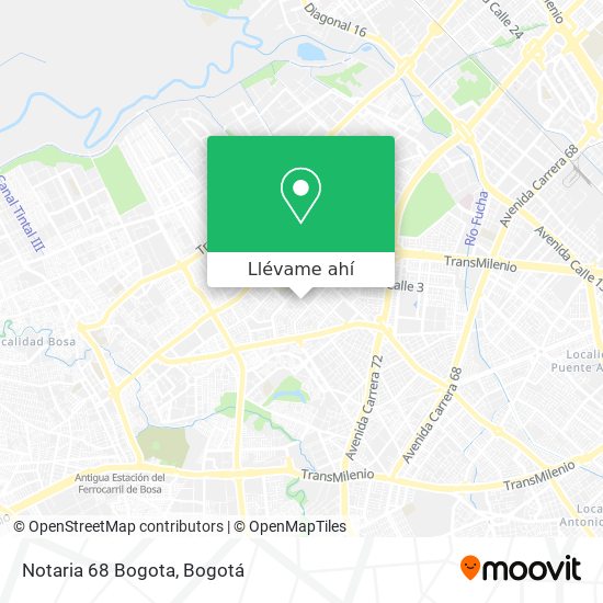 Mapa de Notaria 68 Bogota