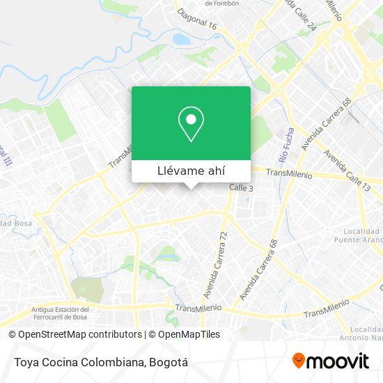 Mapa de Toya Cocina Colombiana