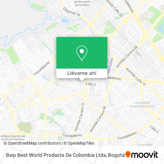 Mapa de Bwp Best World Products De Colombia Ltda