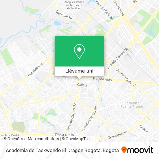 Mapa de Academia de Taekwondo El Dragón Bogotá