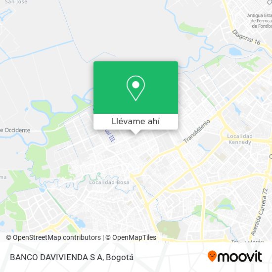 Mapa de BANCO DAVIVIENDA S A