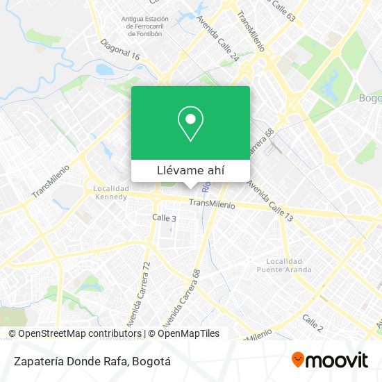 Cómo llegar a Zapatería Donde Rafa en Kennedy en SITP o Transmilenio?