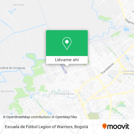 Mapa de Escuela de Fútbol Legion of Warriors