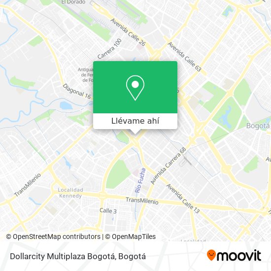 Mapa de Dollarcity Multiplaza Bogotá