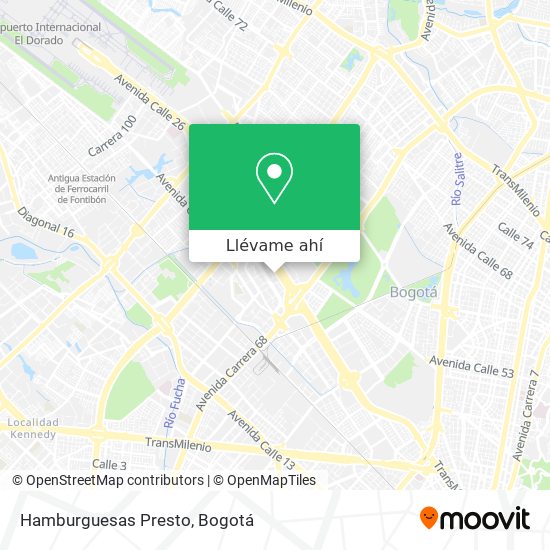 Mapa de Hamburguesas Presto