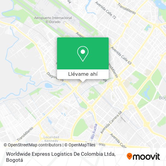 Mapa de Worldwide Express Logistics De Colombia Ltda