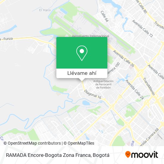 Mapa de RAMADA Encore-Bogota Zona Franca