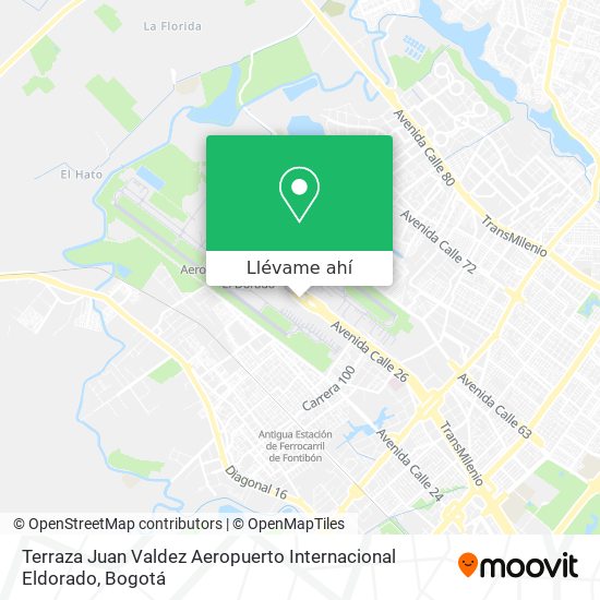 Mapa de Terraza Juan Valdez Aeropuerto Internacional Eldorado