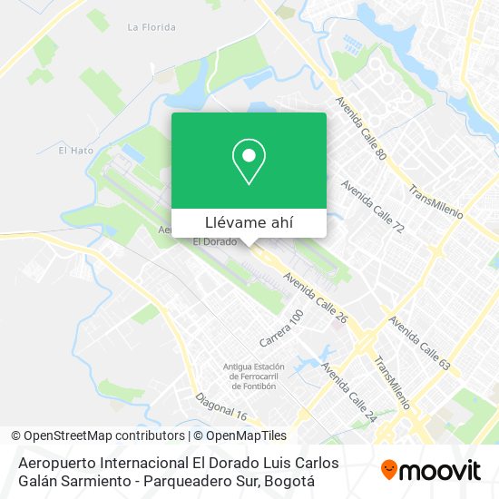 Mapa de Aeropuerto Internacional El Dorado Luis Carlos Galán Sarmiento - Parqueadero Sur