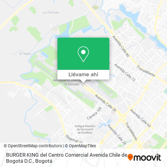 Mapa de BURGER KING del Centro Comercial Avenida Chile de Bogotá D.C.