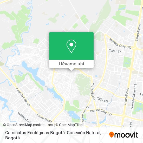 Mapa de Caminatas Ecológicas Bogotá. Conexión Natural