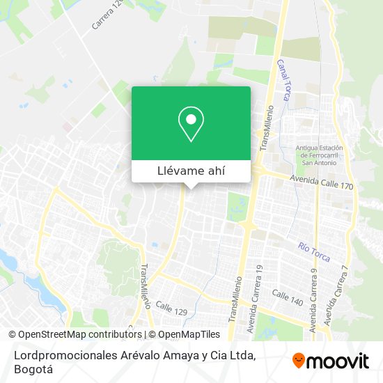 Mapa de Lordpromocionales Arévalo Amaya y Cia Ltda