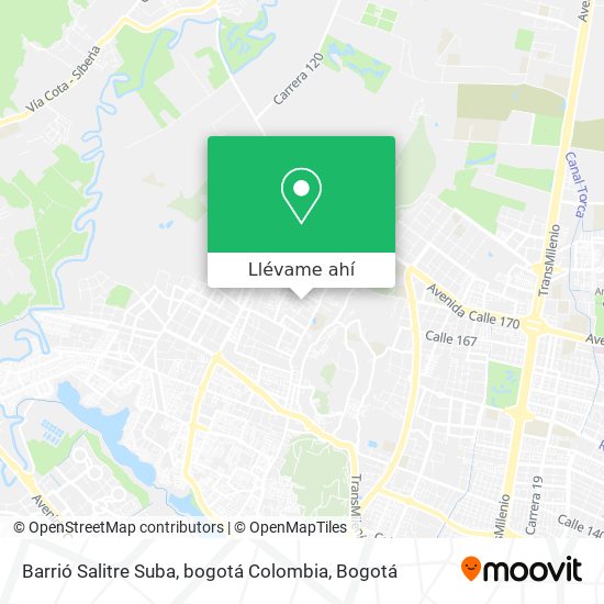 Mapa de Barrió Salitre Suba, bogotá Colombia