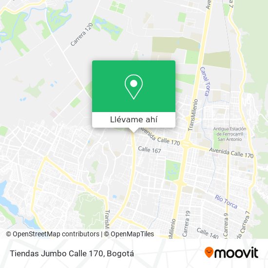 Mapa de Tiendas Jumbo Calle 170