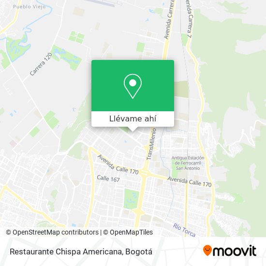 Mapa de Restaurante Chispa Americana