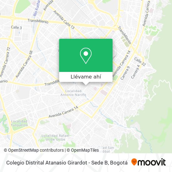 Mapa de Colegio Distrital Atanasio Girardot - Sede B