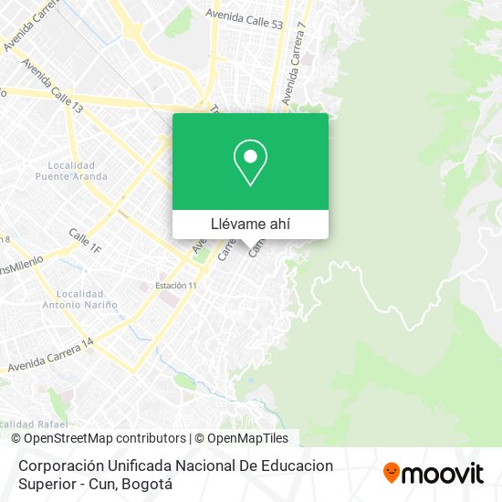 Mapa de Corporación Unificada Nacional De Educacion Superior - Cun