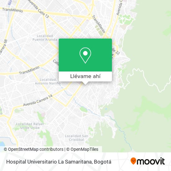 Mapa de Hospital Universitario La Samaritana