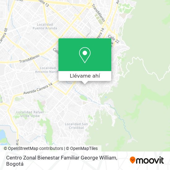 Mapa de Centro Zonal Bienestar Familiar George William