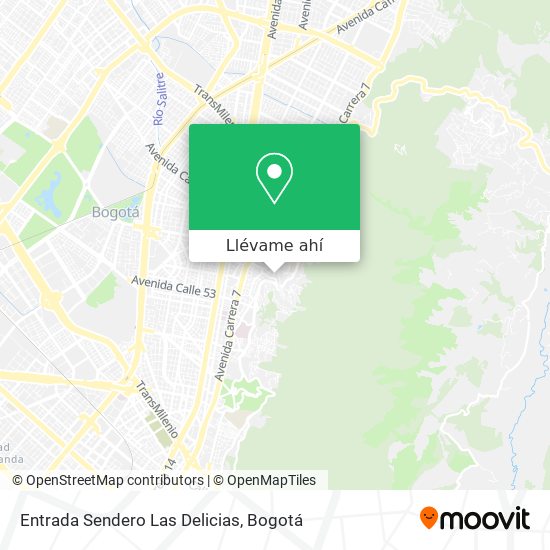 Mapa de Entrada Sendero Las Delicias