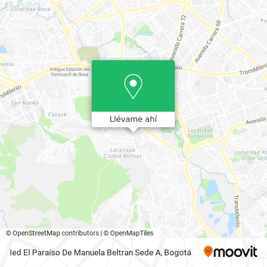 Mapa de Ied El Paraíso De Manuela Beltran Sede A