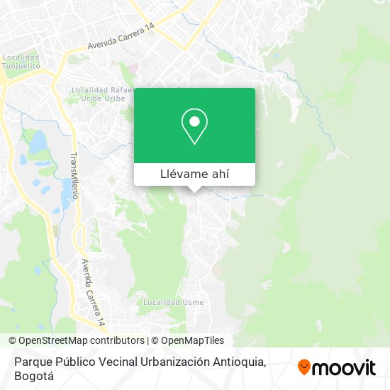 Mapa de Parque Público Vecinal Urbanización Antioquia