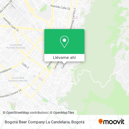 Mapa de Bogotá Beer Company La Candelaria