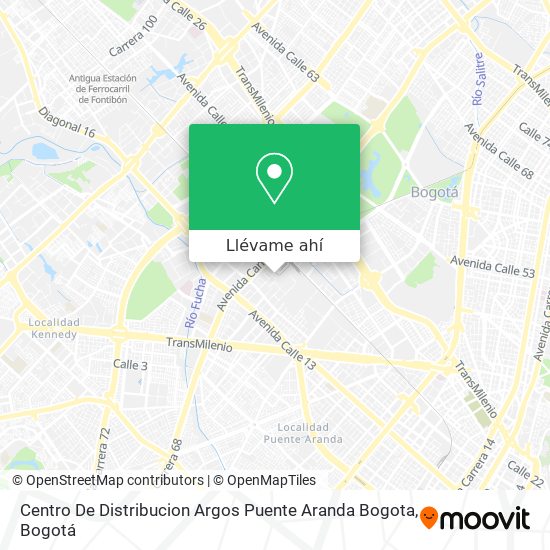 Mapa de Centro De Distribucion Argos Puente Aranda Bogota