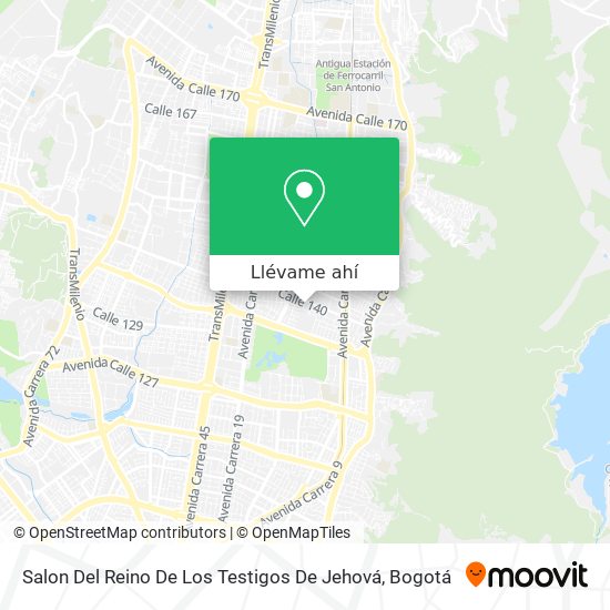 Mapa de Salon Del Reino De Los Testigos De Jehová