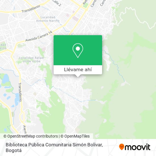 Mapa de Biblioteca Pública Comunitaria Simón Bolivar