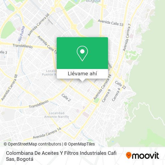 Mapa de Colombiana De Aceites Y Filtros Industriales Cafi Sas