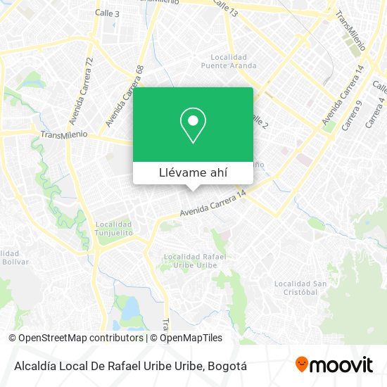 Mapa de Alcaldía Local De Rafael Uribe Uribe