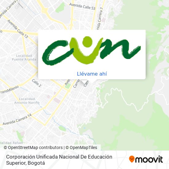 Mapa de Corporación Unificada Nacional De Educación Superior