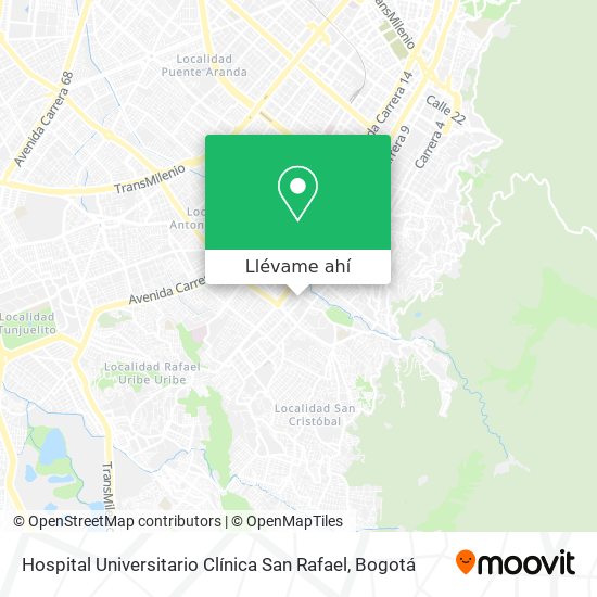 Mapa de Hospital Universitario Clínica San Rafael