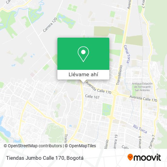 Mapa de Tiendas Jumbo Calle 170