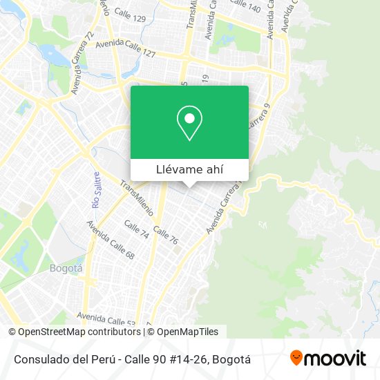 Mapa de Consulado del Perú - Calle 90 #14-26