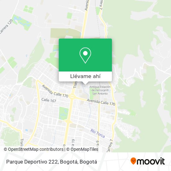 Mapa de Parque Deportivo 222, Bogotá