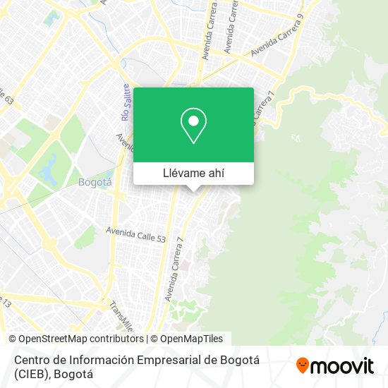 Mapa de Centro de Información Empresarial de Bogotá (CIEB)