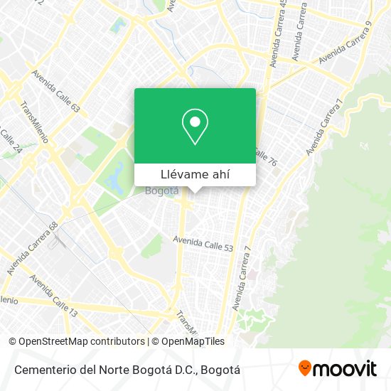 Mapa de Cementerio del Norte Bogotá D.C.