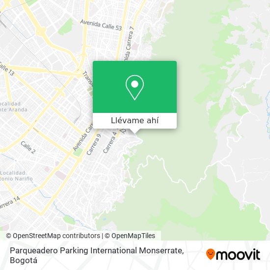 Mapa de Parqueadero Parking International Monserrate